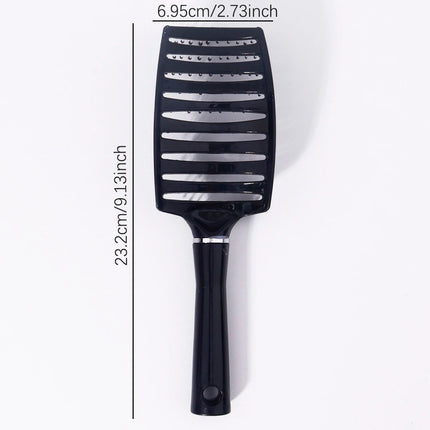 Black Curved Nylon Ventilation Brush – Scalp Massage Comb for Real Hair Wigs 1PC