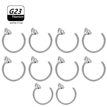 1Pcs 10Pcs G23 ASTM F136 Titanium D Shape Nose Piercing Ear Septum Earrings Studs Helix Stud Hoop Body Jewelry Wholesale