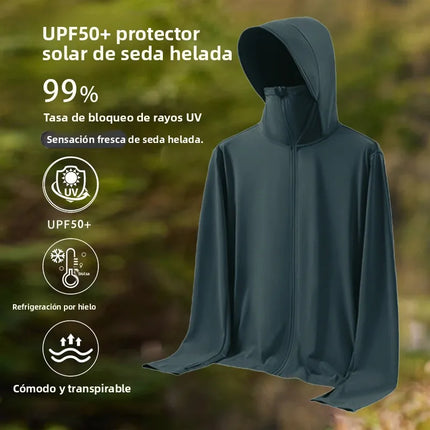 UPF50 UV Protection Ice Silk Cool Feeling Sun Protection Clothing Lightweight Breathable Fishing Jacket Outdoor Sports Shirt