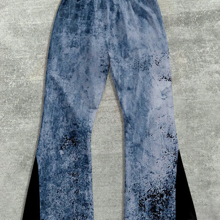 Y2k Flared Pants Men Loose 3D Casual Sweatpant Mid Waist Sporty Female Clothe Streetwear Hip Hop Vintage Artistic Graffiti Pants