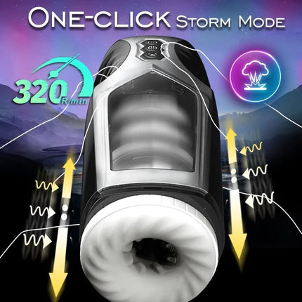 Men Automatic Sucking Masturbator Thrusting Vibration Penis Pump Trainer Cock Glans Blowjob Vacuum Stimulator Adult Male Sex Toy