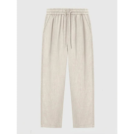 2026 New Straight Casual Cotton Linen Pants Men Wide Leg Lightweight Baggy Cotton Sweatpants Male Walking  Jogger Trousers Work