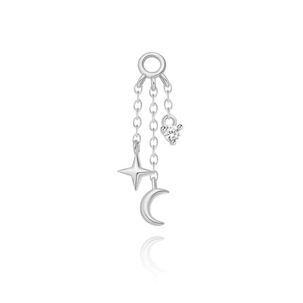 CANNER 1PC 925 Sterling Silver Chain Tassel Piercing Earrings Chain Charm Accessories For Woman Shiny Earring Fine Jewelry Gift
