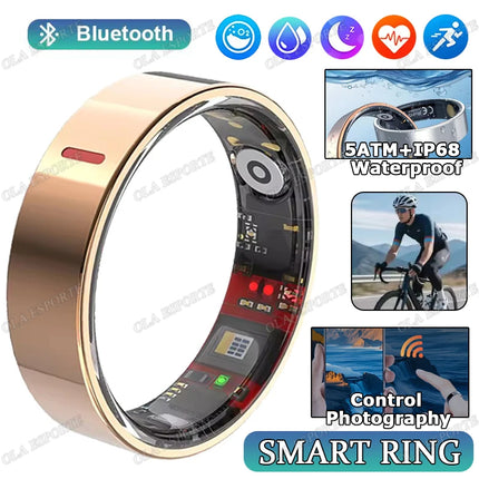 2026 New Smart Ring Women Men Super Narrow 7mm Heart Rate Health Stress measurement Monitor IP68 Waterproof Fashion Sports Rings