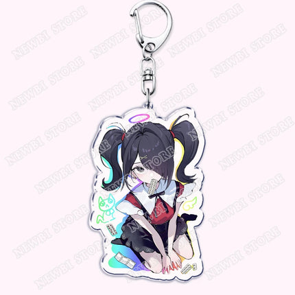 Video Game Ame Chan Keychains for Women Accessories Needy Streamer Emoji Cat Overload Girl Overdose Keyring Fans Friends Gifts