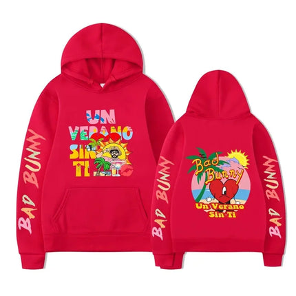 2026 Autumn and winter men and women's casual comfortable warm hooded sweatshirt Bad Bunny hip-hop print fashion loose hoodie