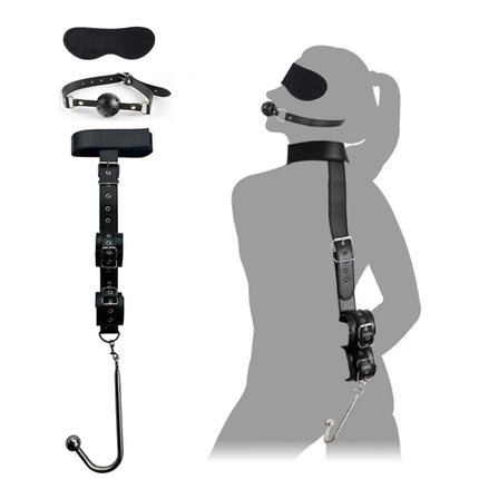Anal Hook Backhand Buttonhole Plug Metal Rear Anal Porn Bondage Tail Butt Plug Erotic HandCuffs Mouth Gag BDSM Bondage