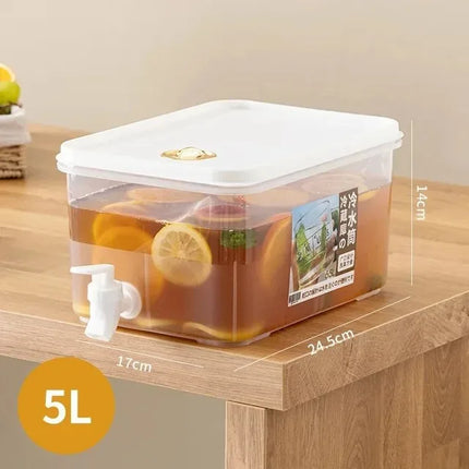 Effortless And Convenient 3.5 L Water Drink Dispenser Juice Container With Tap Large Capacity Cold Water Pitcher Drink Dispenser