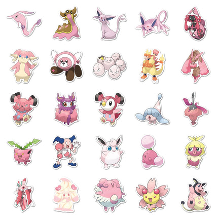 10/30/50PCS Pink Pokémon Anime Cartoon Sticker DIY Phone Laptop Luggage Skateboard Graffiti Decals Fun for Kid