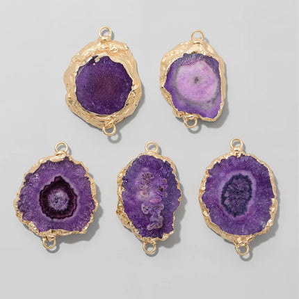 Fashion Irreguar Druzy Agat Pendant Natural Quartz Connector Charms For Jewelry Making  Necklace Bracelet Earrings DIY 2pcs/lot