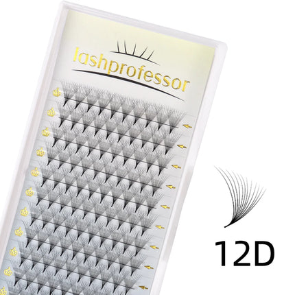 Lashprofessor 3D/4D/5D/6D Sharp Premade Volume 320Fans 8D/10D/12D Individual Lash Extension Pointy Thin Stem Russian Volume Lash