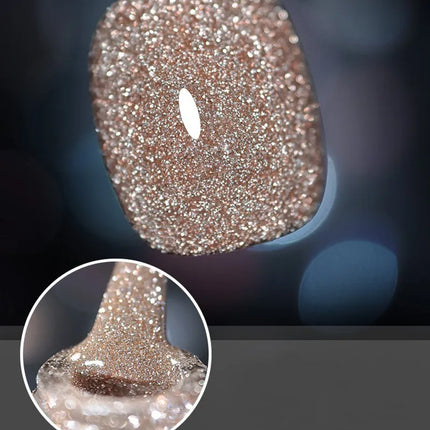 Glitter Reflective Gel Nail Polish 12 Color Red Pink UV Gel Varnish Sparkling Sequins Soak Off Nail Gel Nail Polish for Manicure