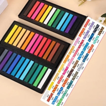 Professional Soft Pastel Sticks Set - 48/36 Vibrant Colors & High Pigment - Premium Artist Chalk for Blending, Layering, Mural A