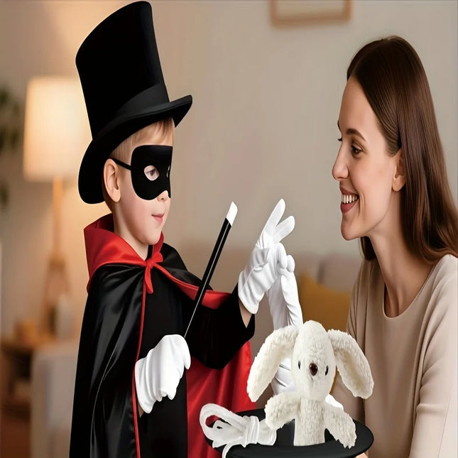 All-in-One Magic Kit | 100+ Magic Tricks with Hat, Cape, Rabbit & Props | Video Tutorials Included | Kids & Adults Party Favors,