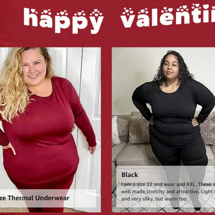 Women’s Plus Size Thermal Long Johns Sets Fleece Lined 2 Pcs Underwear Top & Bottom Pajama Set  2X 3X 4X