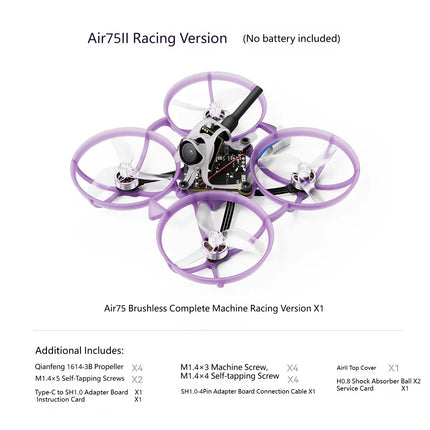 BETAFPV Air75 II RC Drone Lightweight Racing FPV Drone Matrix1S brushless flight control 5IN1 II,12A ESC VTX Boy Gifts Toys