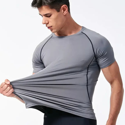 Men's T-Shirt Running Sport T Shirt Men Compression Top Tee Fitness Quick Dry Tight Training Gym Sport Running Shirts Men Jersey
