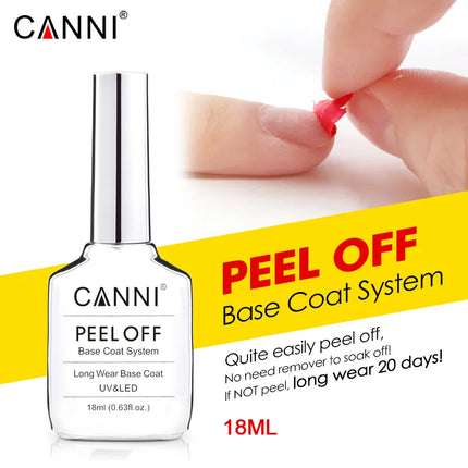 Canni TPO FREE HEMA FREE 18ml Long Wear Diamond Nowipe Top Coat Peeloff Base Coat Soak Off UV LED Gel Polish Nail Manicure