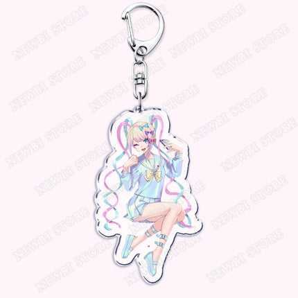 Video Game Ame Chan Keychains for Women Accessories Needy Streamer Emoji Cat Overload Girl Overdose Keyring Fans Friends Gifts