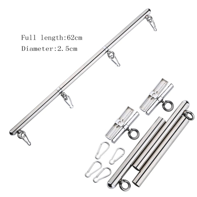 BDSM Bondage Set Stainless Steel Extend Spreader Bar Sex Slave Handcuffs Ankle Cuffs Fetish Restraints Adult Sex Toys for Couple