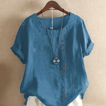 Women Clothing Cotton Linen Streetwear Summer Y2k Tops Vintage Fashion Tshirt Casual Shirts for Women Clothes Elegant Tees