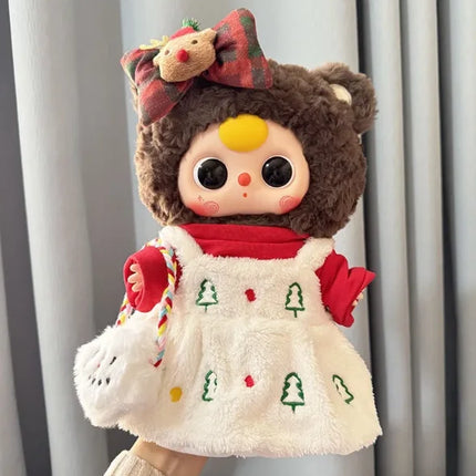 Only Clothes Suit For Baby Three 400% Gross Vinyl Plush Doll Toy New Year'S Christmas Series Doll Clothes Cute Outfit Dress Set