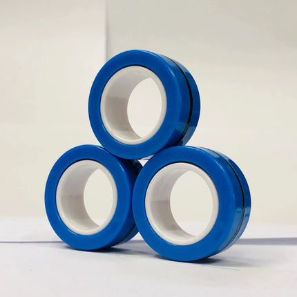 3pcs Fidget Toy Set Finger Magnetic Rings Colorful Adult Magnets Spinner Rings for Relieve Stress Anxiety Relief Therapy