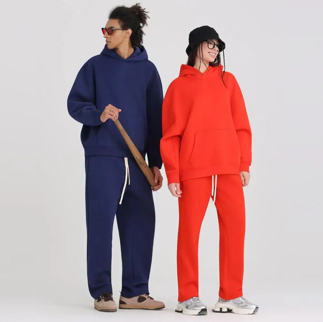 High-end sweatpants made of 350g American retro blended fabric, custom logo, casual and loose fit, breathable, large size sweatp