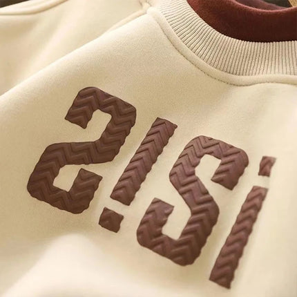 Autumn Winter Warm Hoodies For Boys New Thicken Plus Velvet Sweatshirts Fashion Letter Pullover Tops for 3-10 Years Kids