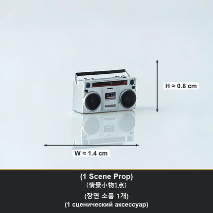 1/64 Scale Resin Hip Hop Street Crew Figures Miniature Scene Props Hand Painted Music Boombox Display for Diecast Car AFA