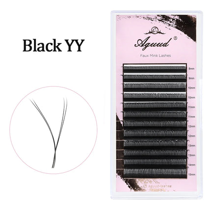 2D Y Single Tip Eyelash Extension 3D 4D W Natural Soft Wispy Eyelashes Individual False Lashes Mesh Net Cross Lash Makeup Cilio