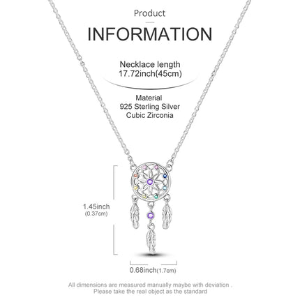 925 Sterling Silver Necklace Dreamcatcher Painting Plate Butterfly Necklace Fit Original Charms Fine Jewelry DIY Women Fashion