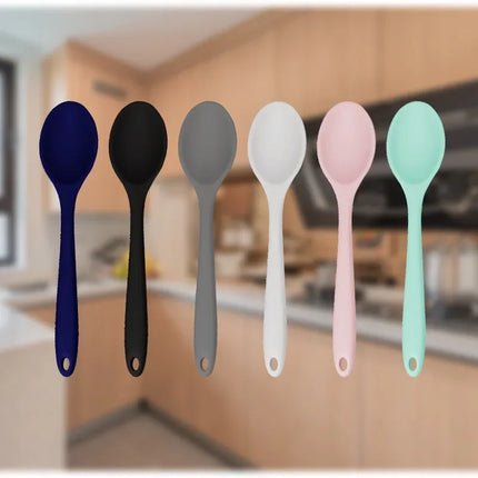 3pcs Silicone Spoon Mixing Soup Spoons Kitchen Mixing Ladle Cooking Utensils Kitchenware Tool for Stirring and Serving