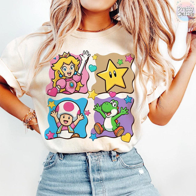 Super Mario Shirt The Super Mario Bros Movie Mario Trip Tshirt 2026 Summer New Men's Women Y2K Hip-hop Cotton Oversized T-shirt