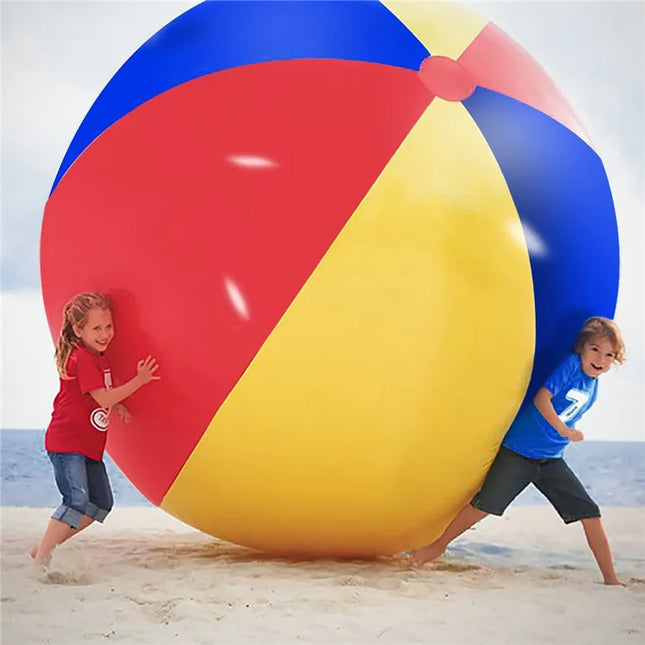Colorful Large Inflatable Beach Ball And Racket Set 6-Piece Pvc Water Toy For Outdoor Fun Suitable For 100/200cm Size