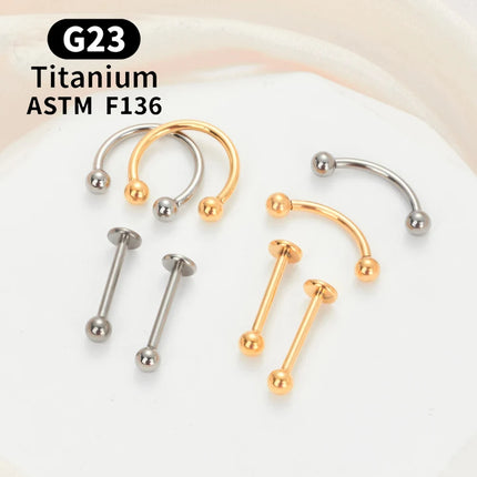 10/50PCS G23 Titanium Piercing Labret Lip Studs 16G CZ Internally Threaded Nose Septum Ring Eyebrow Tragus Cartilage Jewelry