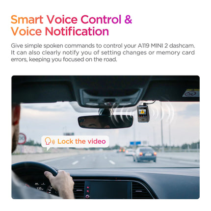 VIOFO A119MINI-2 Dash Cam 2K 60FPS Car DVRs Voice Control 5GHZ WI-FI and GPS Video Recorder for Cars Buffered Parking Mode