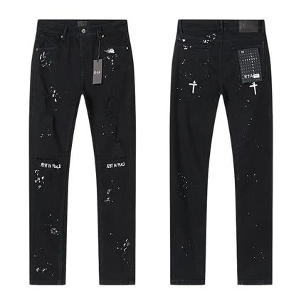 26SS New Model RTA Men's Denim Pants High-Quality Heavy Fabric Street Trendy Pants Stock One Day Ship Out