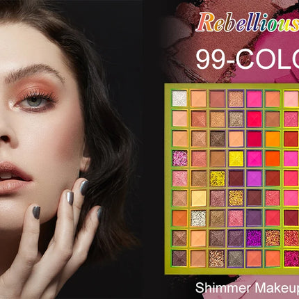 99 Color Rainbow Eye Makeup Plate Professional Matte Flash Plate Durable Eye Shadow Plate Suitable for Gifts to Women Cosmetics