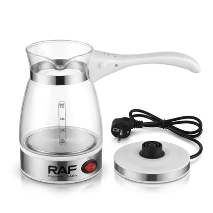 Turkish Coffee Pot 600W Glass Italian Mocha Pot Greek Turkish Coffee Machine Tea with Foldable Handle Milk Heating Home Travel