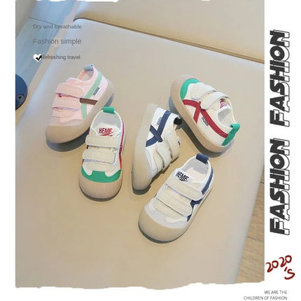 Spring and Autumn 2024 New Korean version of indoor girls canvas shoes soft-soled children's baby toddler shoes children's shoes