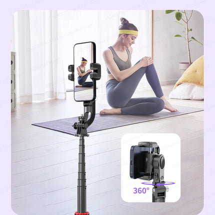 C22 AI Face Tracking Handheld Gimbal Stabiliser 360° Rotation Shoot Selfie Stick Tripod for Mobile Phone, 1/4'' Screw for Camera