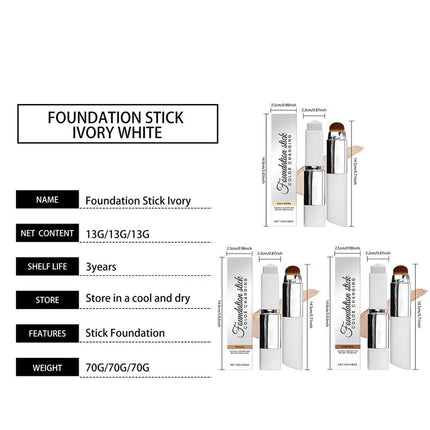 2-in-1 Color-Changing Foundation Stick - Lightweight Hydrating Brightening Matte Moisturizing Foundation Concealer Makeup