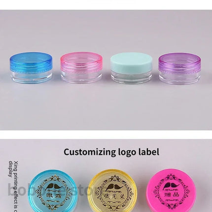 100pcs 2g/5g/10g Empty Cosmetic Makeup Jar Pots Plastic Sample Container Transparent Sample Bottles Eyeshadow Cream Lip Balm