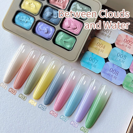 MORDDA 9 Colors Patting Glue Smudge Canned High Saturation Popular Semi-Solid Nail Polish Glue Women's Salon Manicure DIY