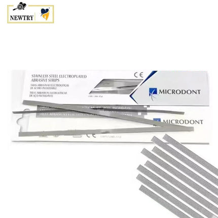 MICRODONT Dental Polishing Strips 3 Types Stainless Steel Abrasive Sanding Saw Stick Orthodontic Polyester Fiber Finishing Tools