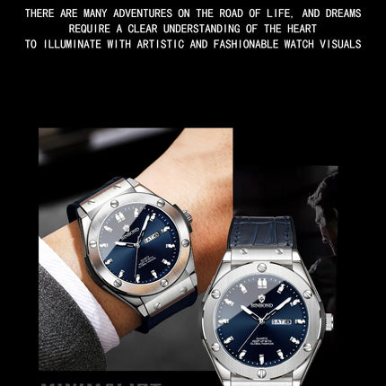 BINBOND Top Brand Business Classic Men's Watches Waterproof Date Week Luxurious Luminous Multifunction Fashion Male Quartz Watch