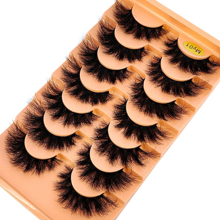 7pairs Natural Russian Strip Lashes Fluffy Mink Lashes 3D False Eyelashes Fluffy Volume Eyelashes Fake Eyelash Extension Make Up