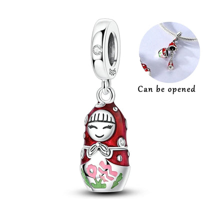 925 Sterling Silver Charms Mother Girl Boy Family Life Pendant Beads Fit Original Bracelet Necklace Diy Charm Women's Party Gift