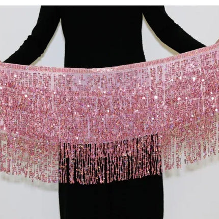 Sexy Sequins Tassel Dancewear Mini Skirt Women Clothes Jupe Femme Belly Dance Skirts Ladies Faldas Performance Stage Bottom Saia
